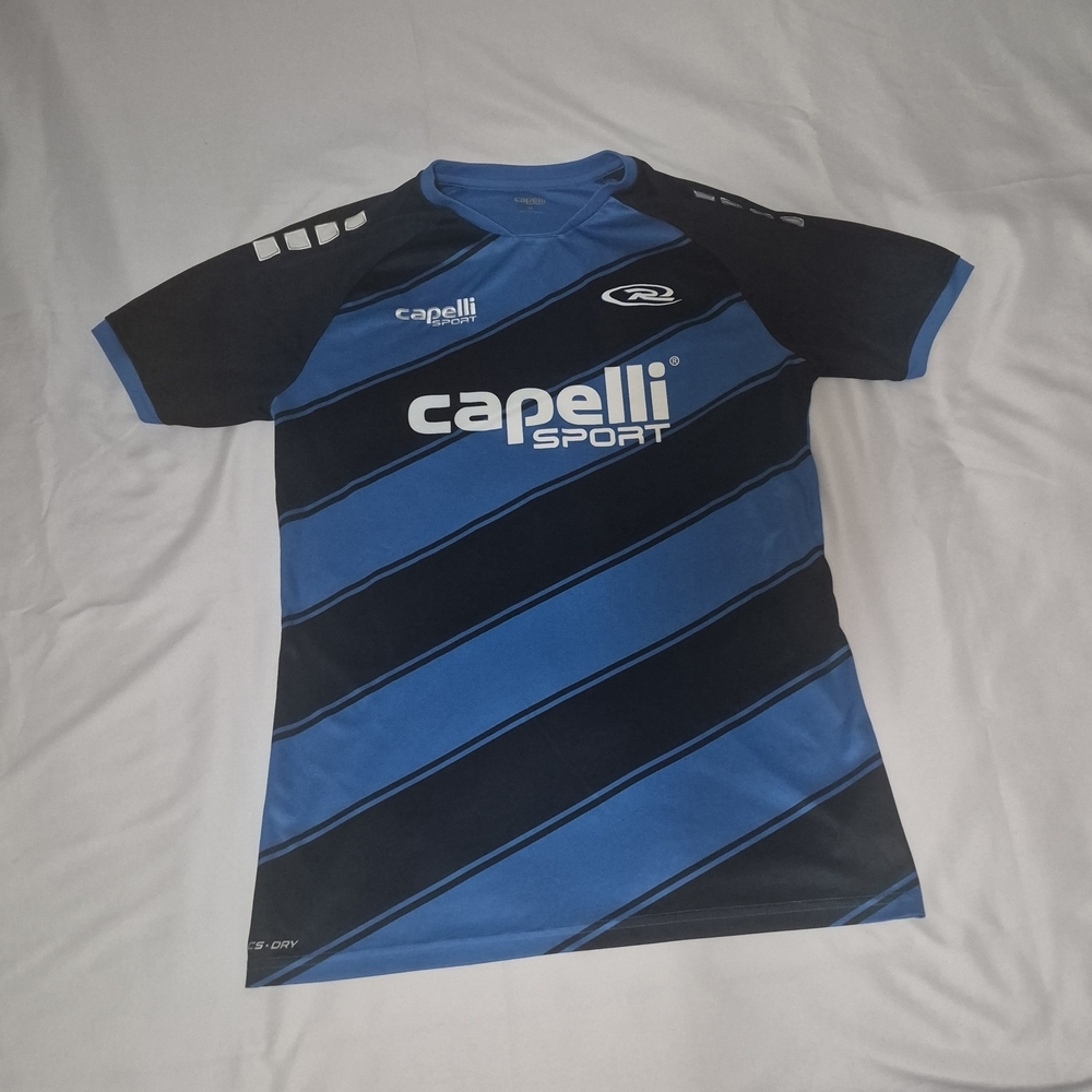 Capelli Sport Men’s Soccer Jersey Size M Blue Black Striped #2